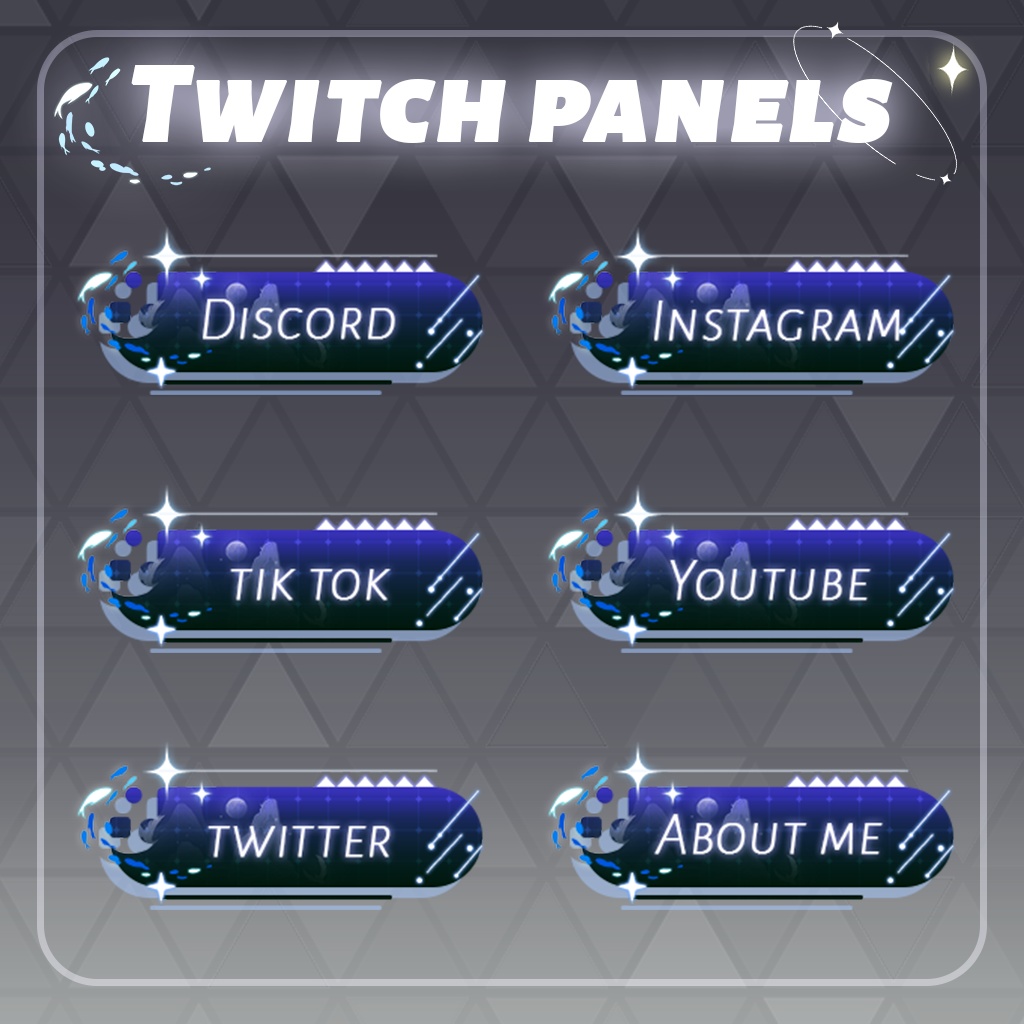 【Twitch Panels】Blue starry sky Twitch Panels | Panels, Twitch Panels, Youtube Panels, Tiktok Panels