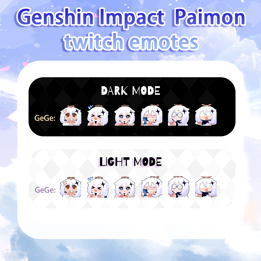 【Twitch Emote】Genshin Impact Paimon twitch emotes