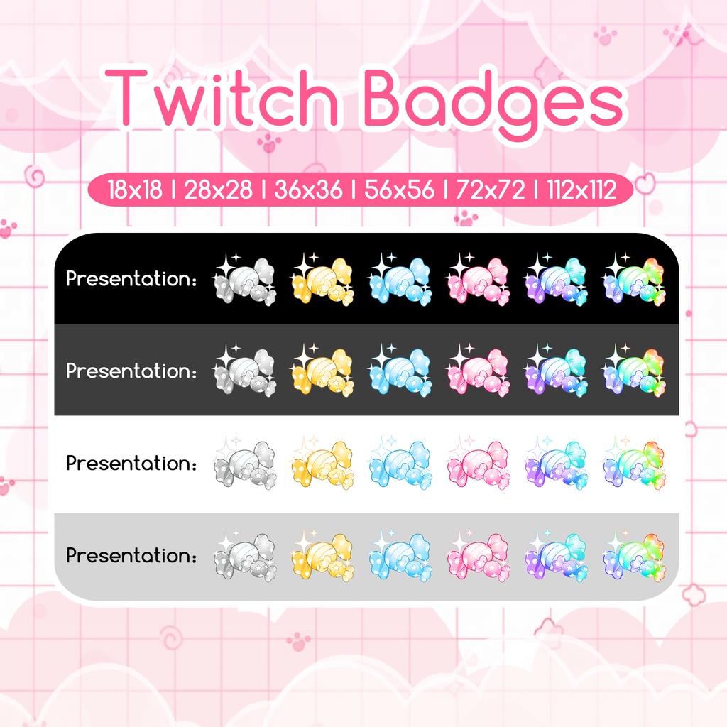 【Twitch Badges】Cute Candy Badges