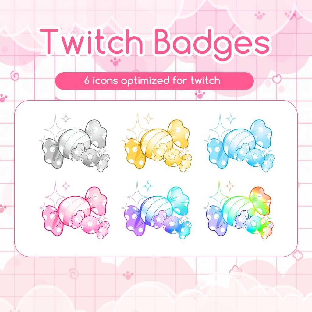 【Twitch Badges】Cute Candy Badges