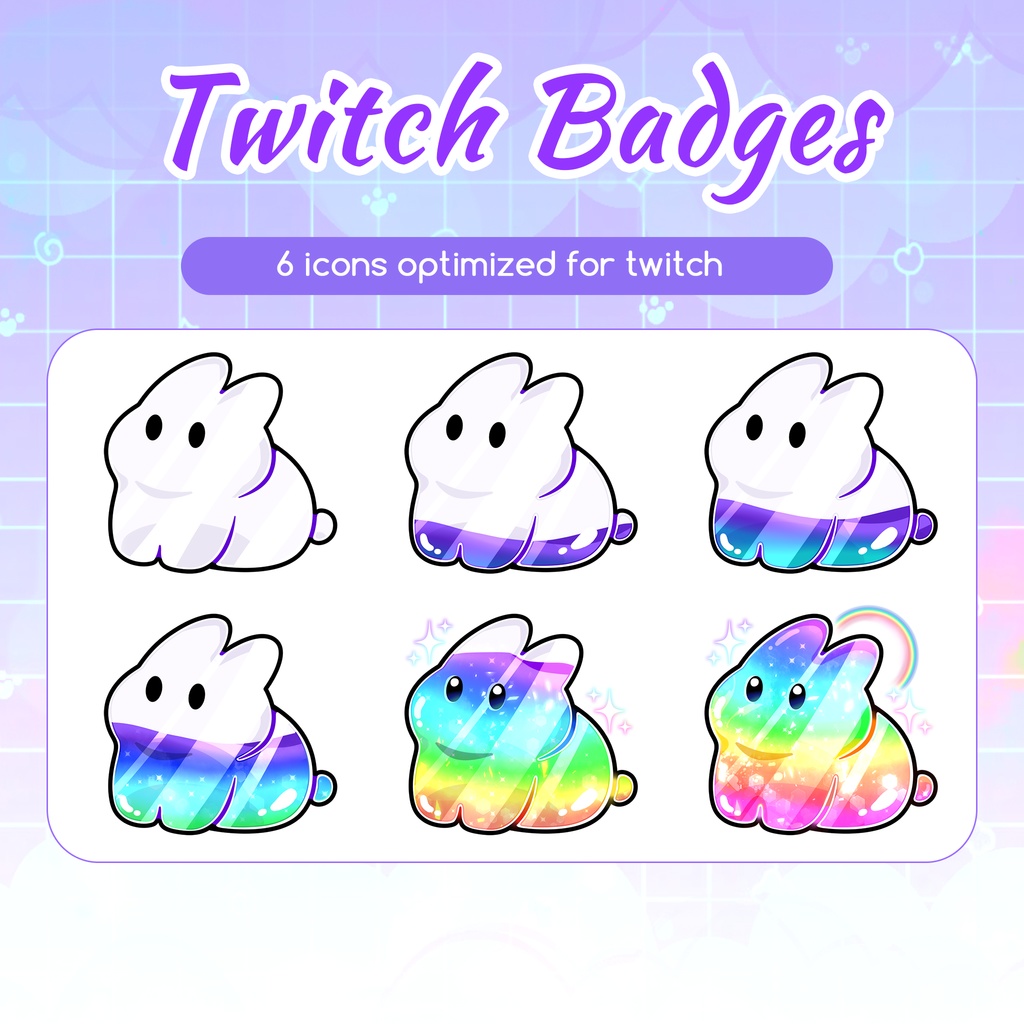 【Twitch Badges】Colored Bunny Badges