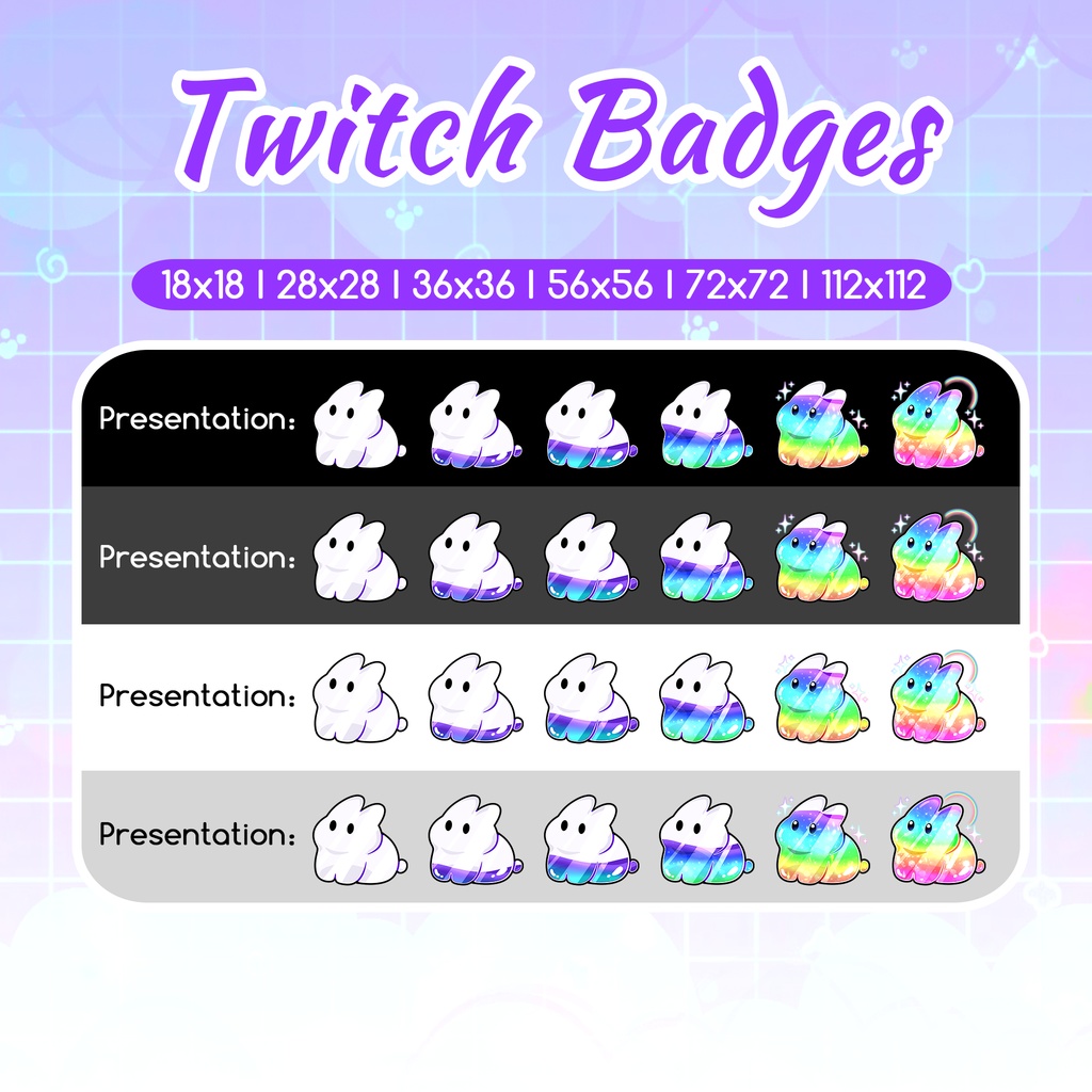 【Twitch Badges】Colored Bunny Badges