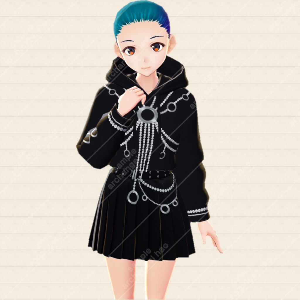 【Vroid】暗い韓国の衣装, Dark Korean Outfit VRoid