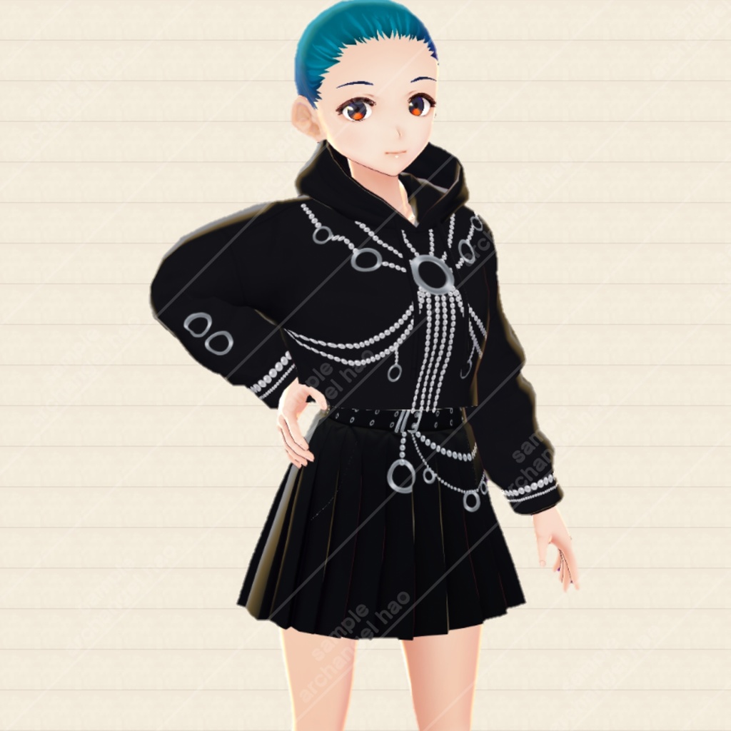 【Vroid】暗い韓国の衣装, Dark Korean Outfit VRoid