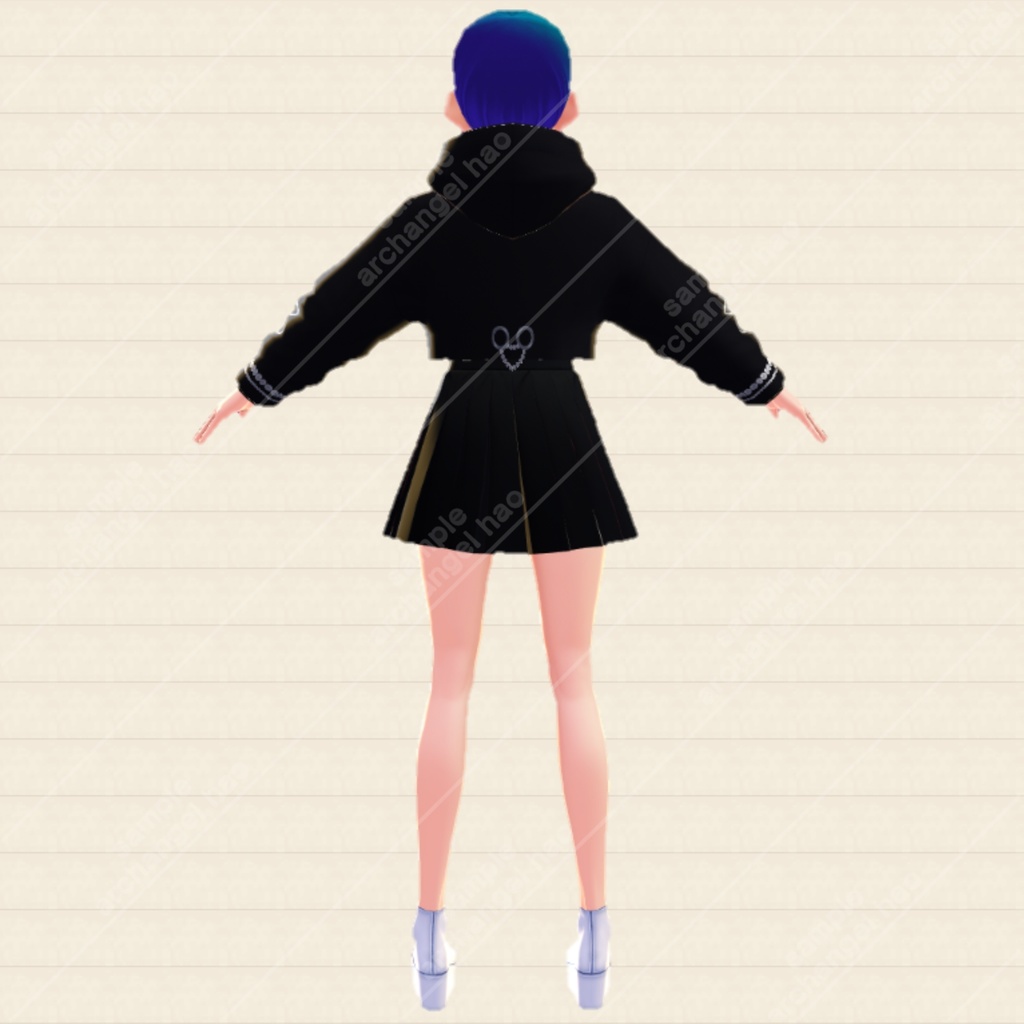 【Vroid】暗い韓国の衣装, Dark Korean Outfit VRoid