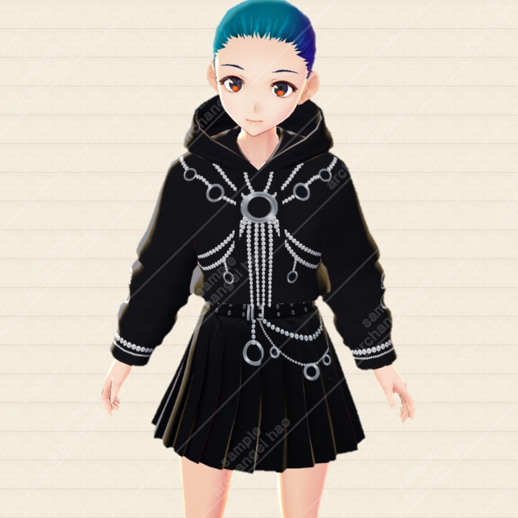 【Vroid】暗い韓国の衣装, Dark Korean Outfit VRoid