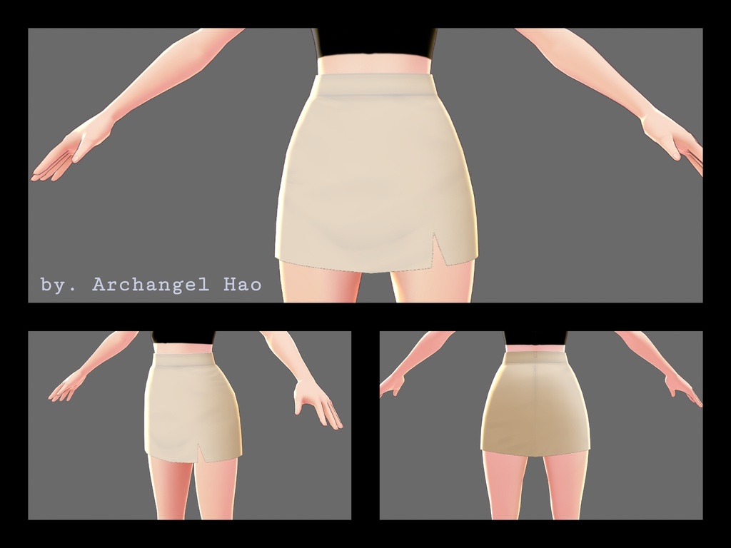 【Vroid】無地とチェーンのミニスカート