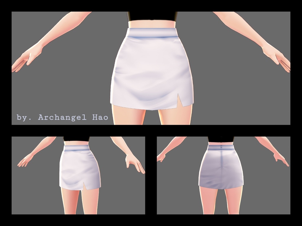 【Vroid】無地とチェーンのミニスカート