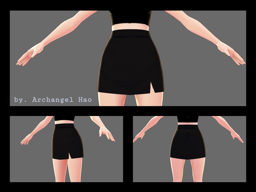 【Vroid】無地とチェーンのミニスカート