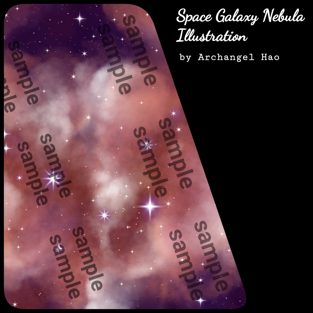 【図 / Ilustration】いくつかの色調を持つ宇宙銀河星雲のイラスト, Illustration of Outer Space Galaxy Nebula with Several Color Tones