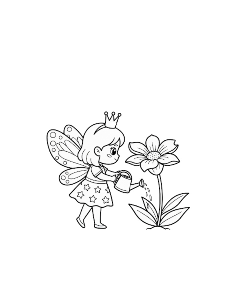 子供向け、妖精塗り絵12ページPDFファイル