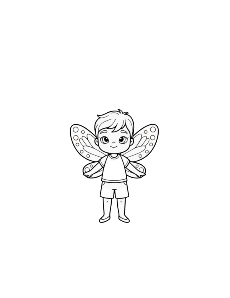 男の子妖精のぬりえ