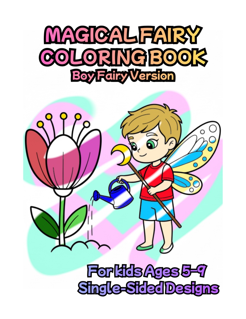 男の子妖精のぬりえ