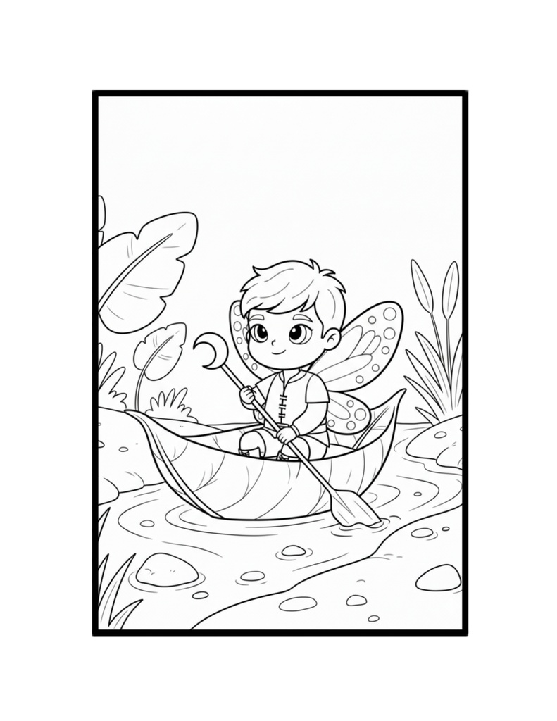 Garden Adventure Fairies 〜勇敢な妖精の男の子〜 ファンタジー塗り絵PDF