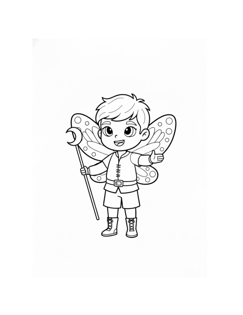 Garden Adventure Fairies 〜勇敢な妖精の男の子〜 ファンタジー塗り絵PDF