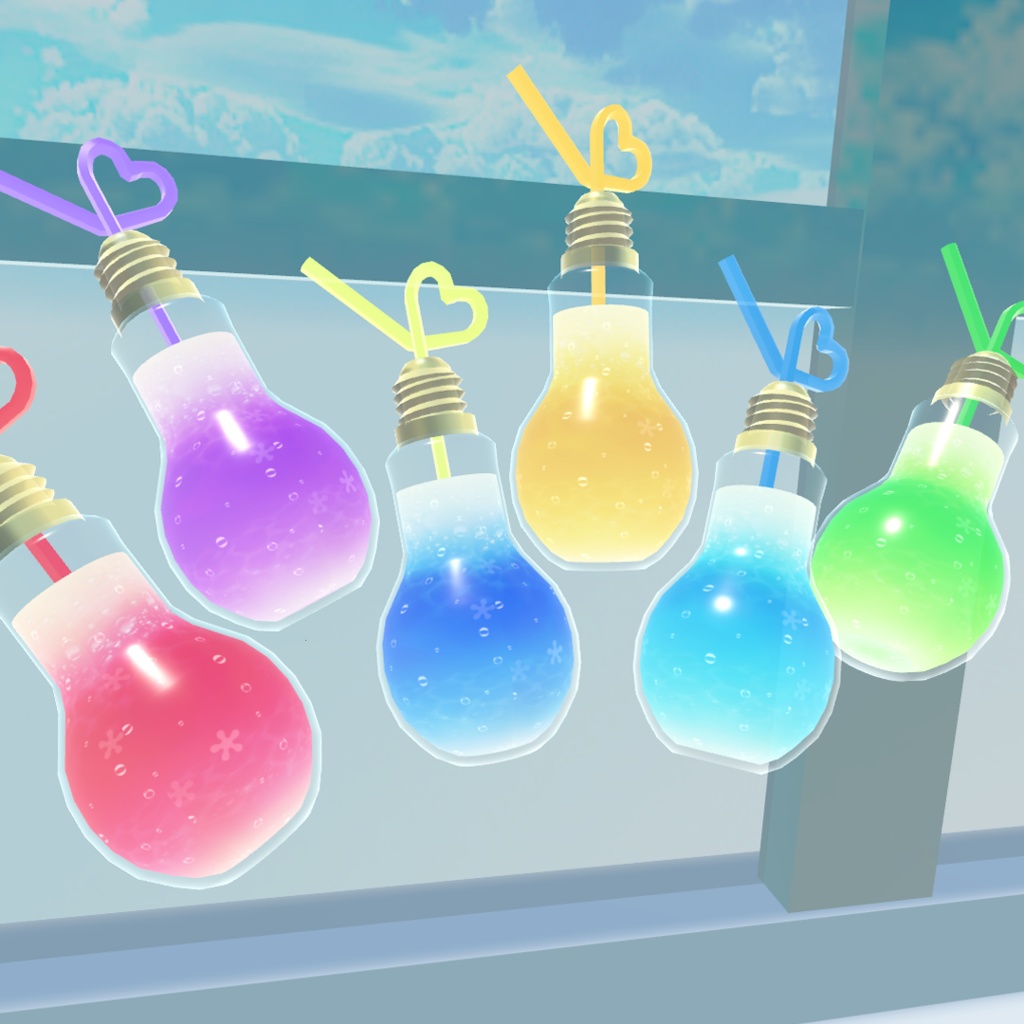 電球型ソーダ💡しゅわしゅわアニメーション入り✨【3Dモデル】