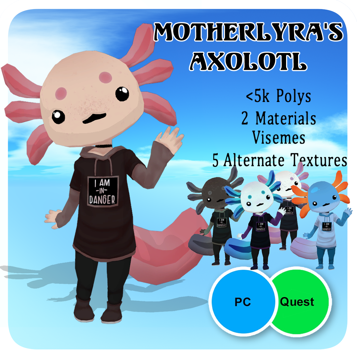 Axolotl VRchat Model + Quest Update