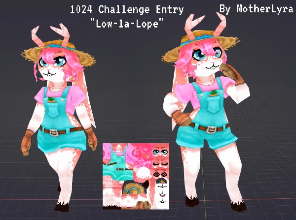 Low-La-Lope Low Poly Jackalope Model