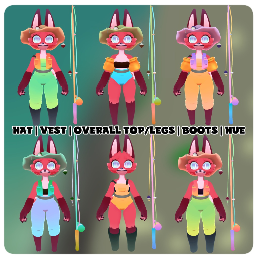 Fishing Foxxums Fit (Only Outfit) VRCFury Drag & Drop