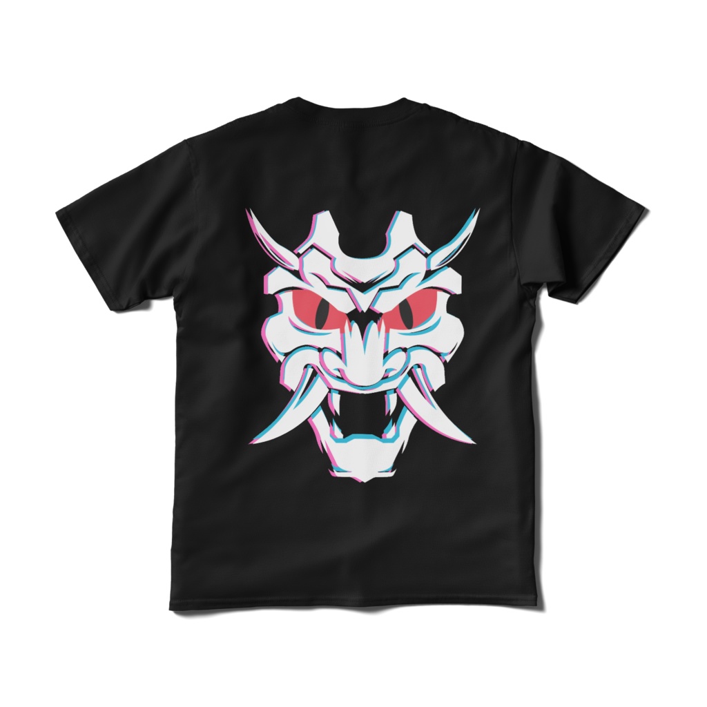 サイバーオニ・グリッチロゴ - デジタルマスクデザイン