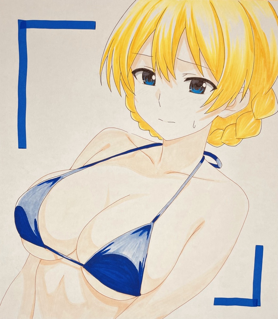 【手描色紙】ガールズアンドパンツァーイラスト