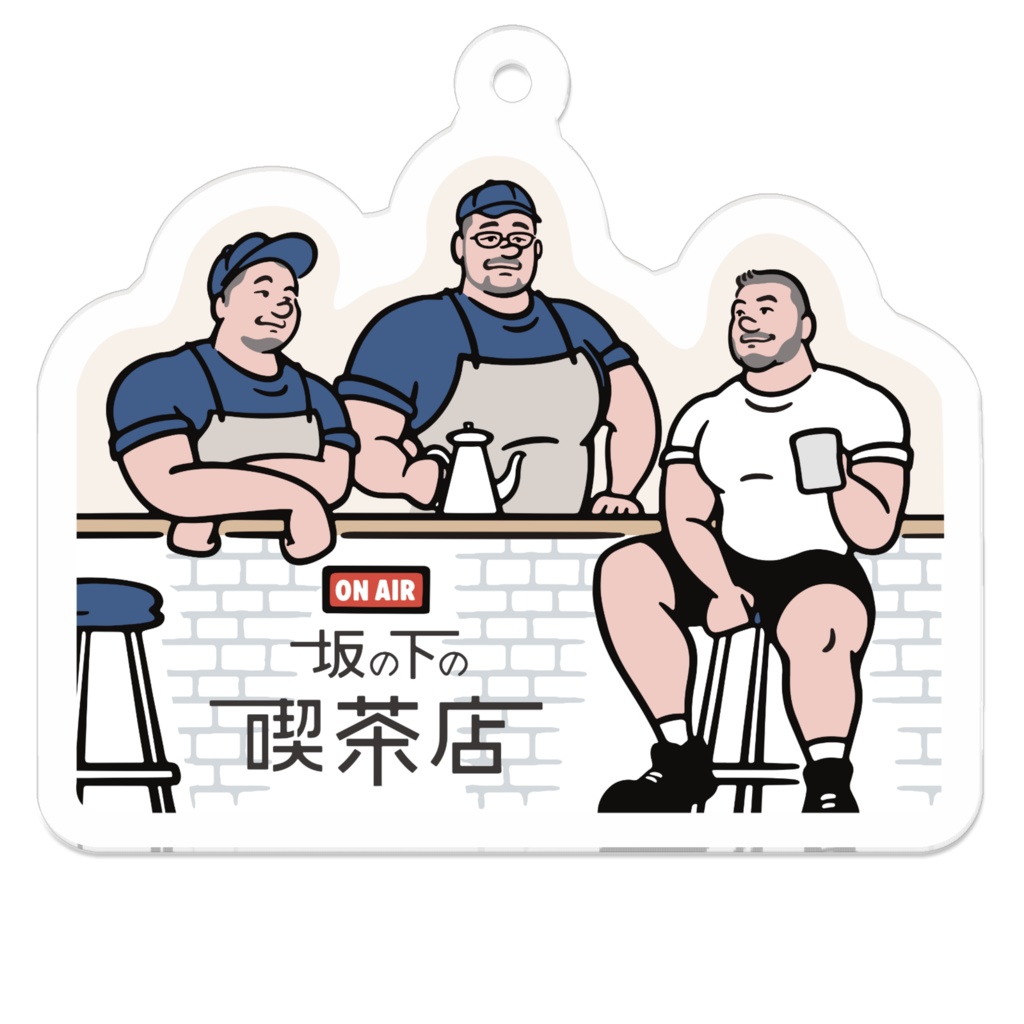 3人イラスト型抜き アクリルキーホルダー50mm