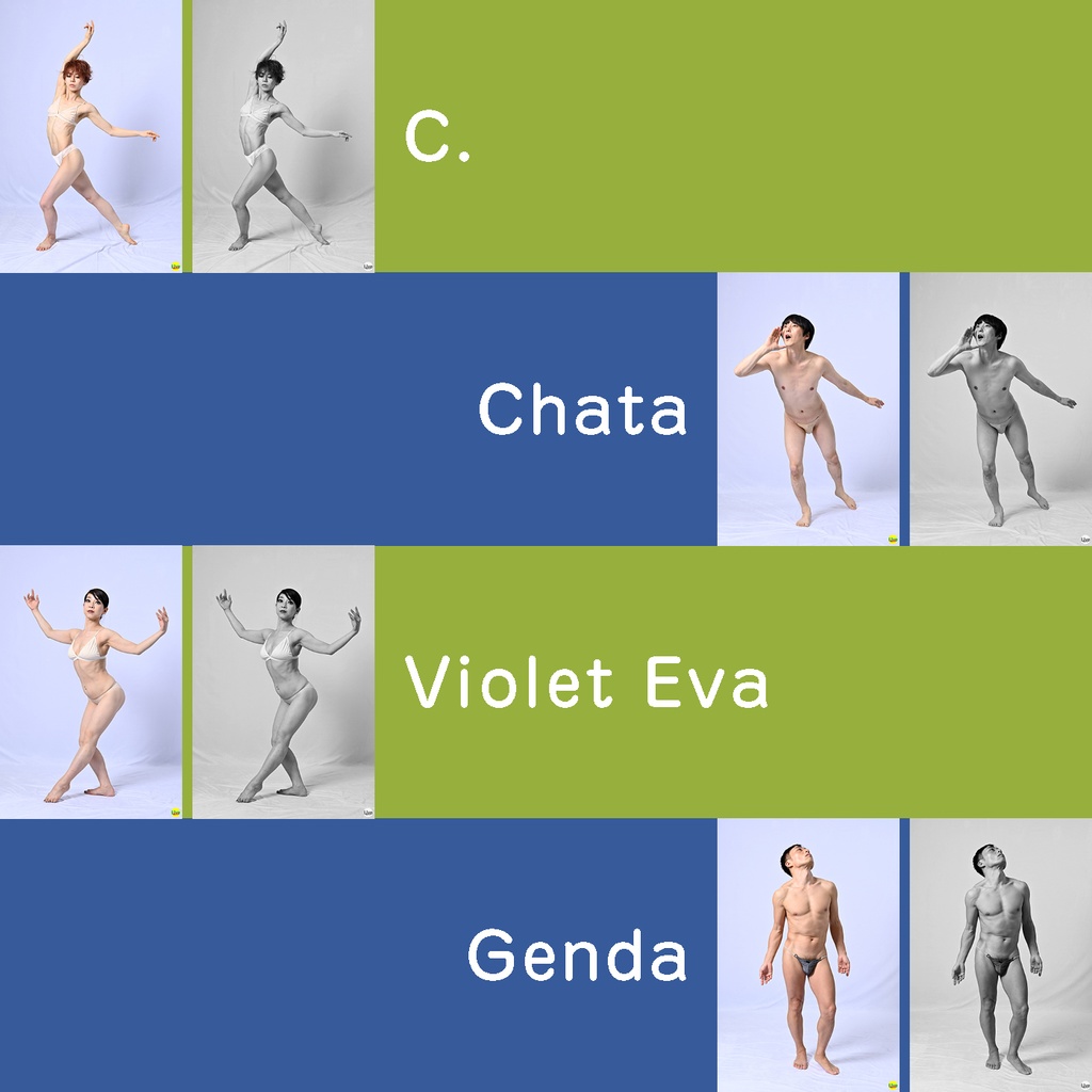 【無料】シンプル背景のセミヌード写真素材8枚(×2):トレス可! 練習絵のSNS公開可!