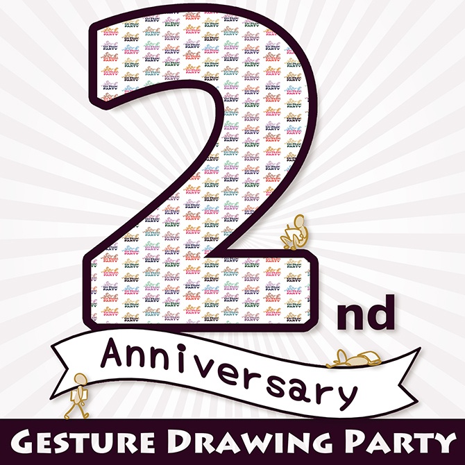 【Free/無料】《PDF》Gesture Drawing Party  2nd Anniversary （砂糖ふくろう氏、立中順平氏、栗田唯氏のドローイング掲載）