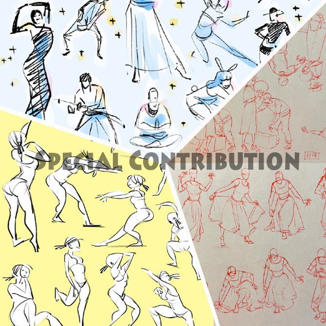 【Free/無料】《PDF》Gesture Drawing Party  3rd Anniversary (砂糖ふくろう氏、立中順平氏、栗田唯氏のドローイング掲載)