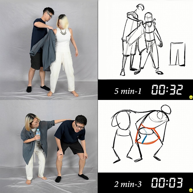 《動画講座:とりあえずジェスドロ30日! スリー(3)》 砂糖ふくろうさんと一緒にジェスチャードローイング