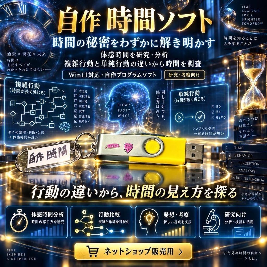 自作時間ソフト・体感時間の研究と分析 USB版