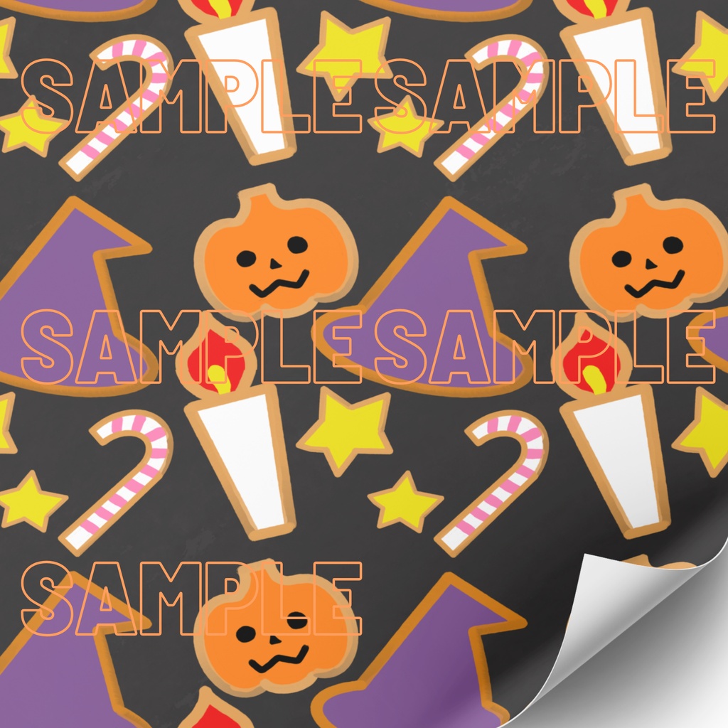 【商用可】ハロウィン柄とハロウィンイメージのパターン柄セット|背景・素材集(シームレス)