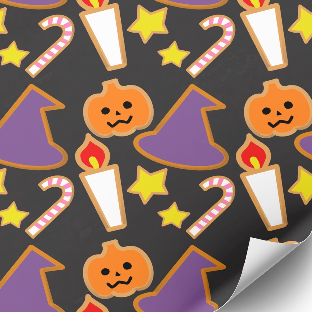 【商用可】ハロウィン柄とハロウィンイメージのパターン柄セット|背景・素材集(シームレス)
