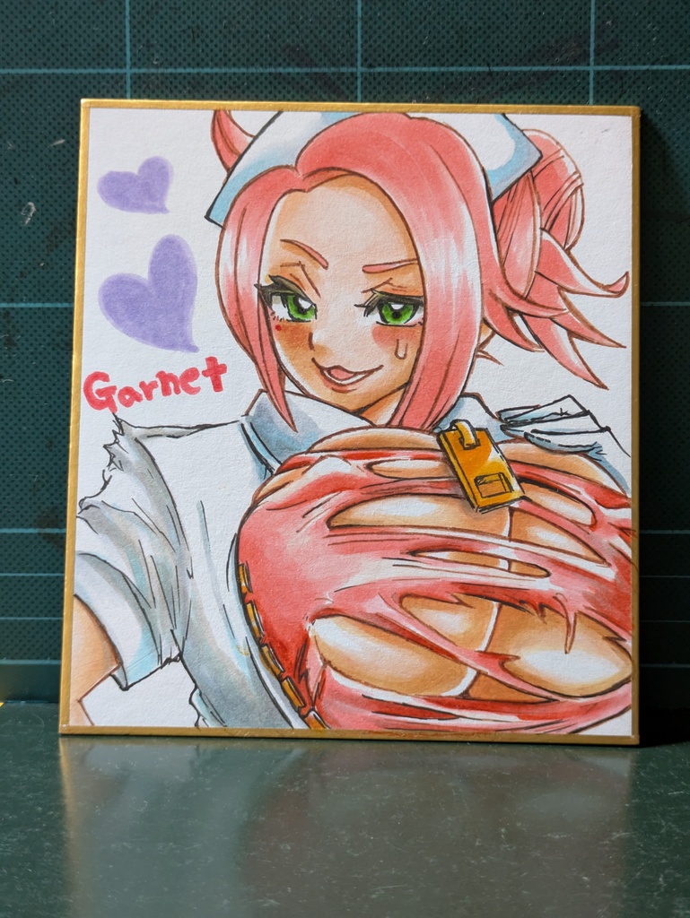 原画イラスト 小色紙サイズ ザ・ランブルフィッシュ ガーネット
