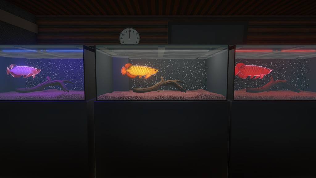 【こだわりのアロワナ水槽】Arowana Aquarium Set (Unity URP) – Animated Fish