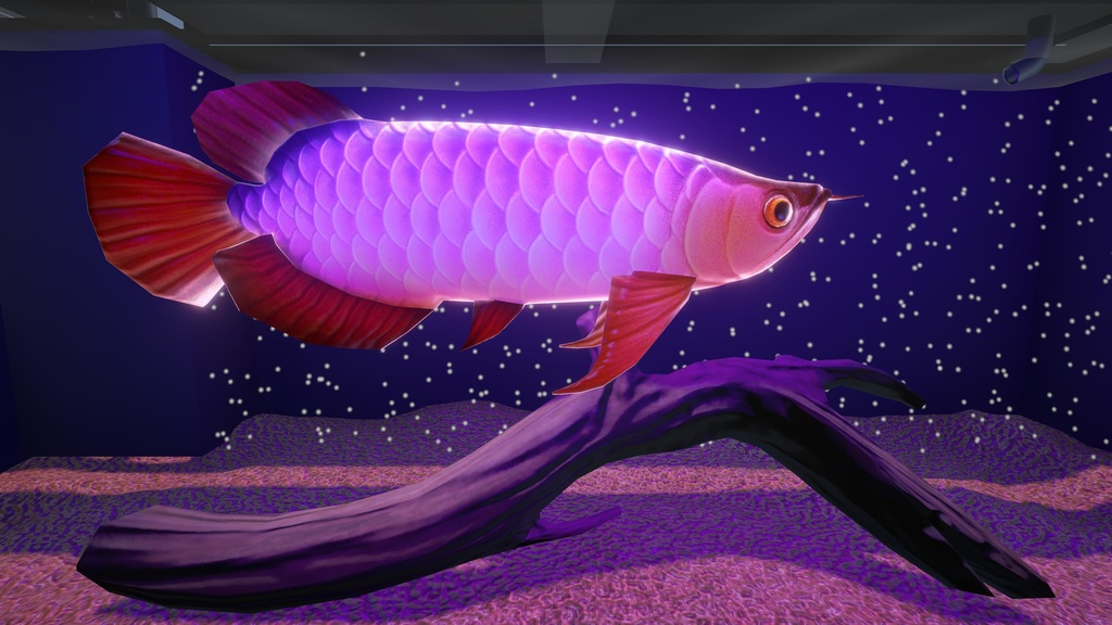 【こだわりのアロワナ水槽】Arowana Aquarium Set (Unity URP) – Animated Fish