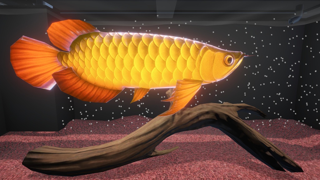 【こだわりのアロワナ水槽】Arowana Aquarium Set (Unity URP) – Animated Fish