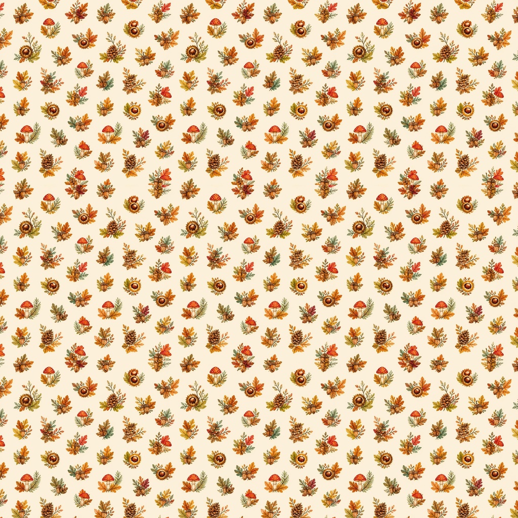 秋色デジタルペーパー|紅葉・木の実・かぼちゃ 4柄セット