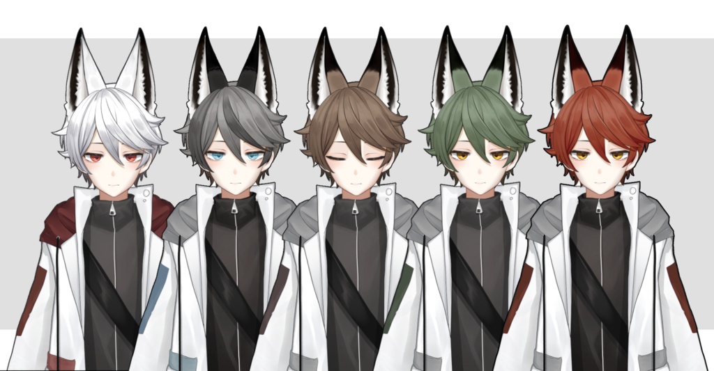 汎用モデル- live2d メガネのキツネさん ( 5色あり )