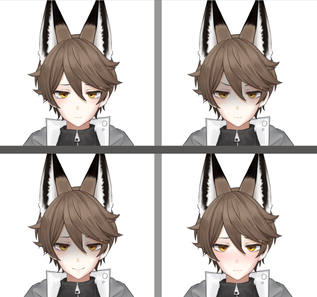 汎用モデル- live2d メガネのキツネさん ( 5色あり )