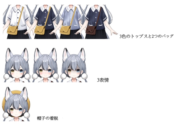 汎用オオカミ幼稚園モデル-5色とハンドトラッキングを含む