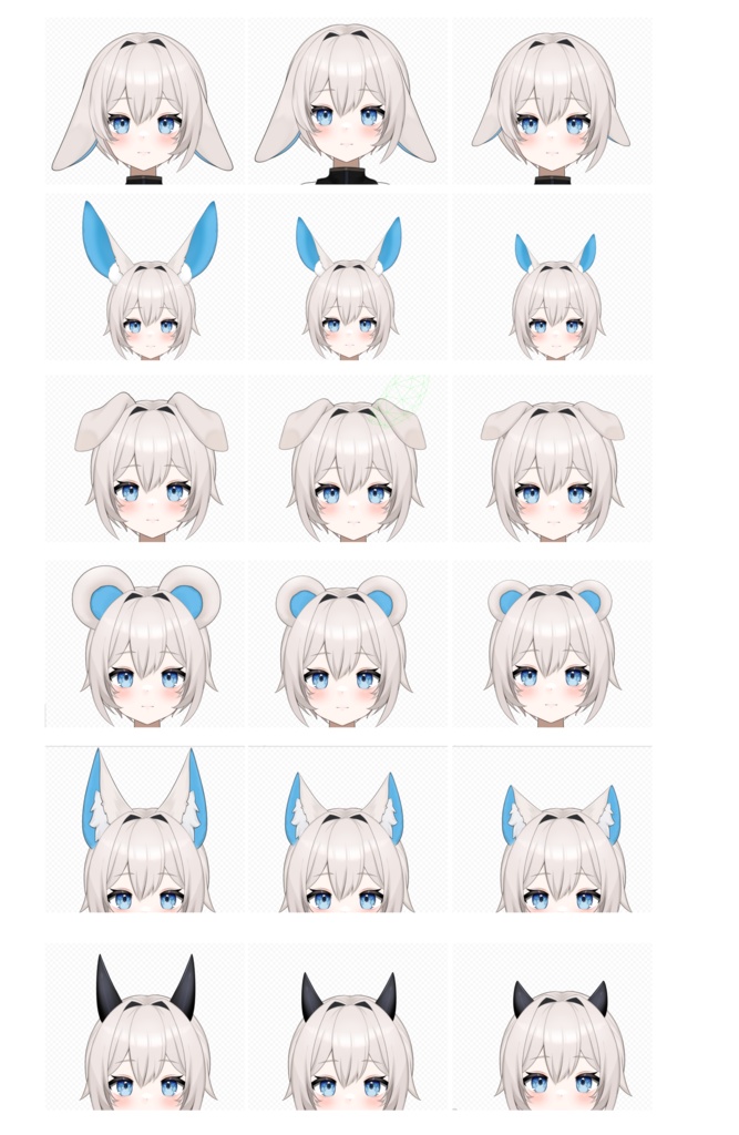 カスタマイズ可能なVtuberモデル追加獣耳ファイル/Customizable