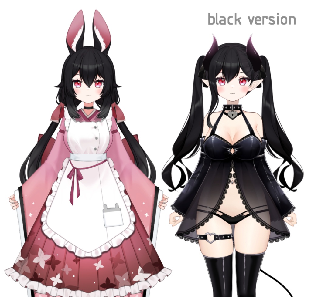 うさぎ&サキュバスガールのVTuberモデル/Live2Dモデルのプリメイド版/VTuberデザイン/Live2Dモデル/VTuberモデル