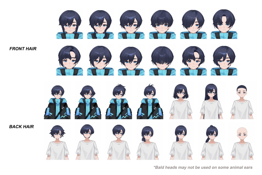 【Customizable】カスタム男子Vtuber(海洋生物ver.) 自由度高い/切り替え複数の色が含まれています | フルボディ/フル装備のLive2Dアニメモデル、カスタマイズ可能、既製