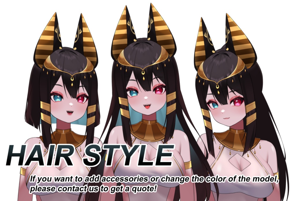 Live2d Vtuber モデル/商用利用可! Anubis Vtuber (すぐに使える) - 既成半身 Vtuber モデル