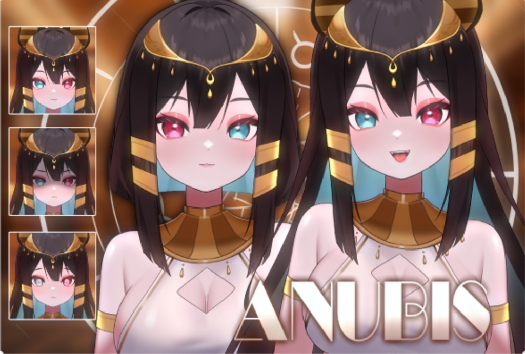 Live2d Vtuber モデル/商用利用可! Anubis Vtuber (すぐに使える) - 既成半身 Vtuber モデル