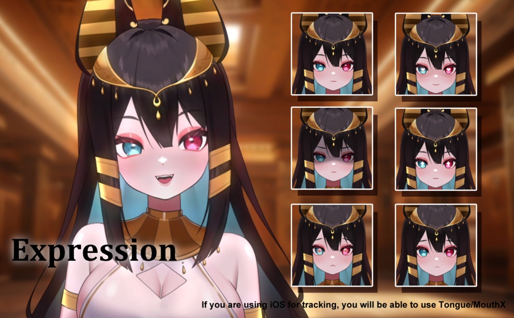 Live2d Vtuber モデル/商用利用可! Anubis Vtuber (すぐに使える) - 既成半身 Vtuber モデル