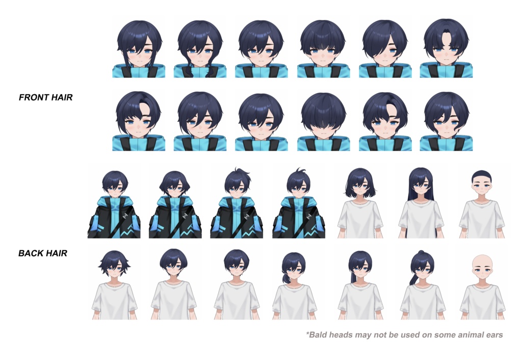 【Customizable】カスタム男子Vtuber(獸耳ver.) 自由度高い/切り替え複数の色が含まれています | フルボディ/フル装備のLive2Dアニメモデル、カスタマイズ可能、既製