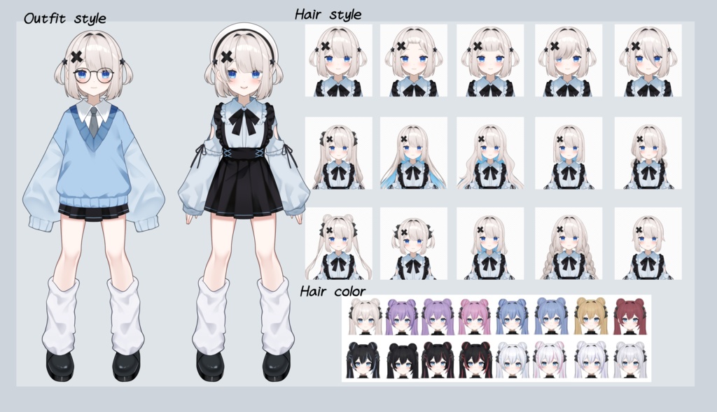 【Customizable】カスタム地雷系Vtuber! 自由度高い切り替えアクセサリ