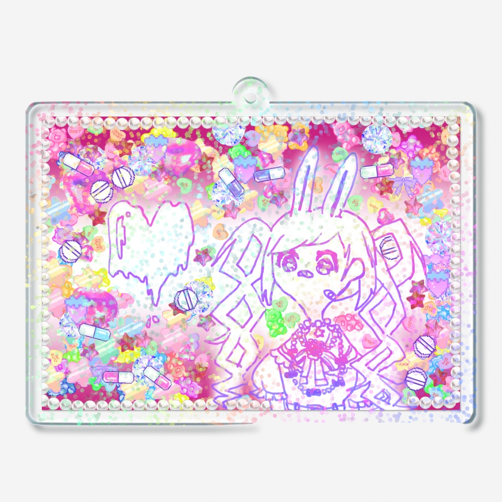原宿夢中毒タイム　アクリルキーホルダー:グリッター